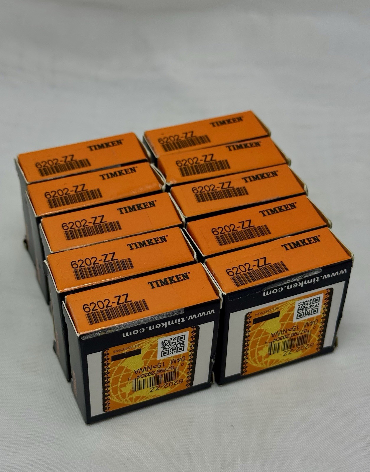 10 PACK TIMKEN Brand 6202-ZZ 15X35X11MM Double Metal Seal Ball Bearings 6202ZZ