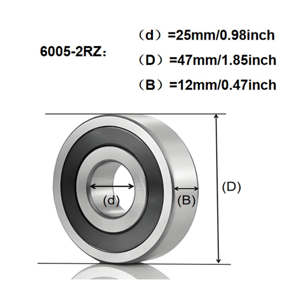 10pcs 6005-2RS Deep Groove Ball Bearings 25x47x12mm Double Rubber Sealed