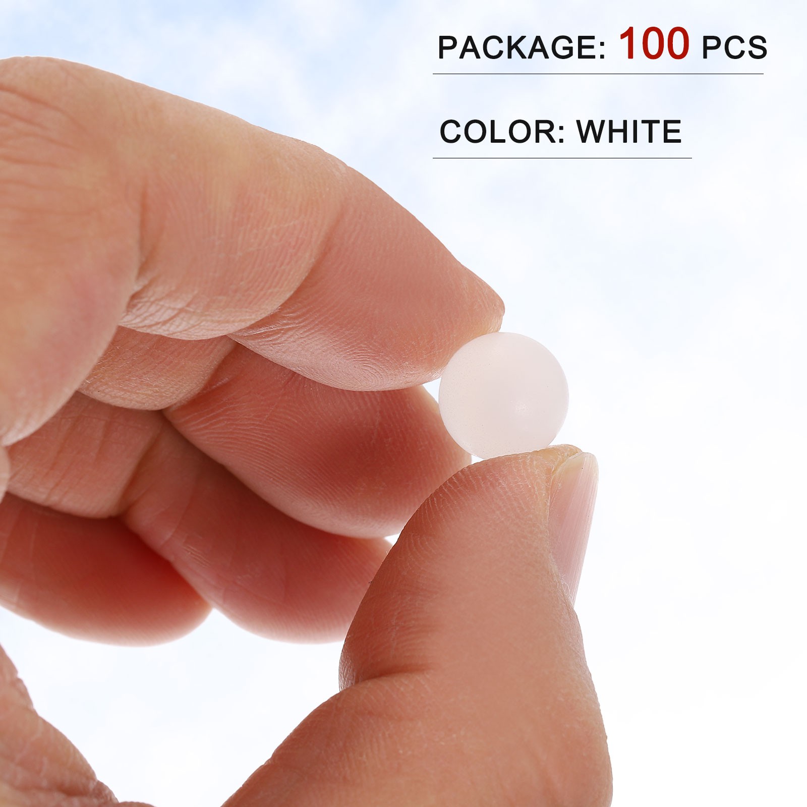 100pcs PP Plastic Bearing Balls 11mm Solid Plastic Ball, White