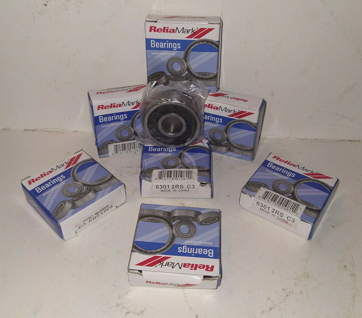 7 NEW RELIAMARK 6301 2RS C3 BALL BEARINGS NIB ***MAKE OFFER***