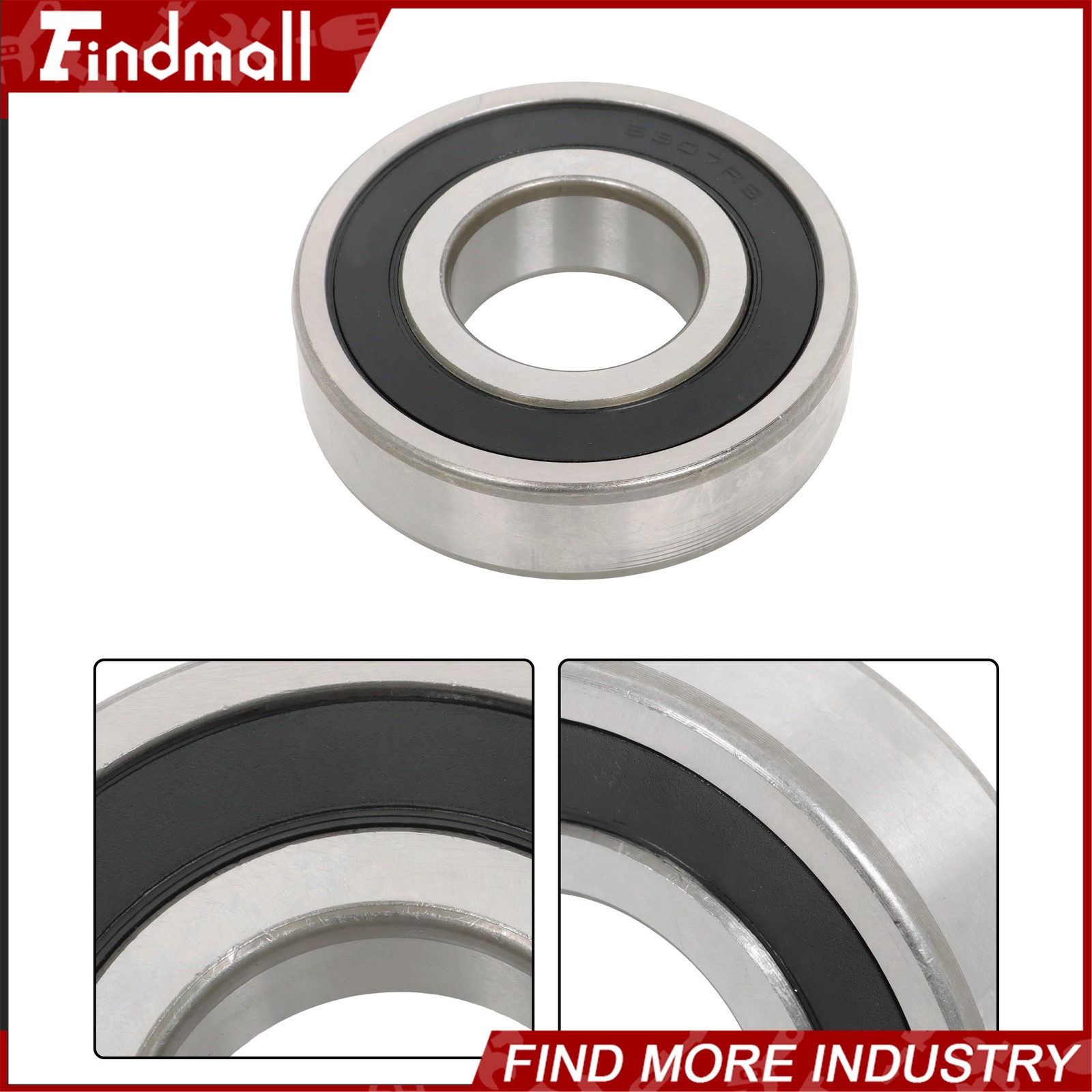 Findmall 6307-2RS Bearings 2 Pack 35x80x21mm Premium Rubber Seal Low Noise