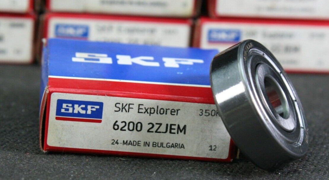 One (1) SKF 6200 2ZJEM Deep Groove Bearing 10 MM ID 6200 2Z/C3GJN Bulgaria NEW