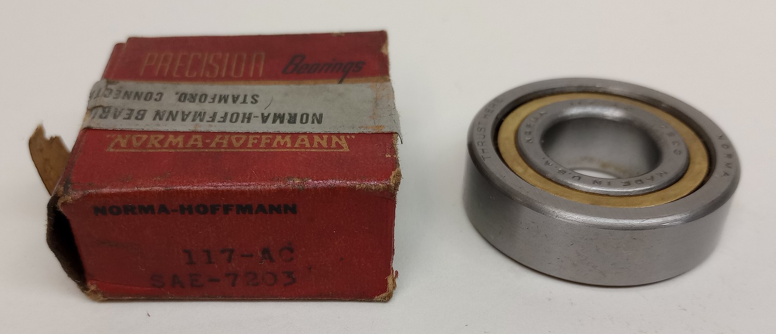 Norma Hoffmann 117-AC Angular Contact Ball Bearing 17mm ID X 40mm OD X 12mm W