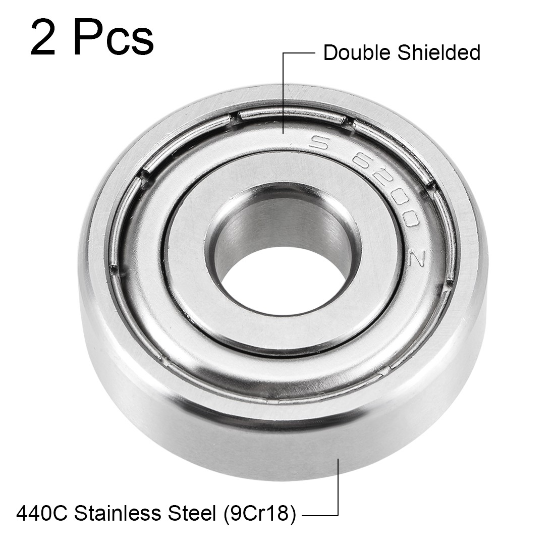 S6200ZZ Deep Groove Ball Bearings 10mm x 30mm x 9mm 2pcs