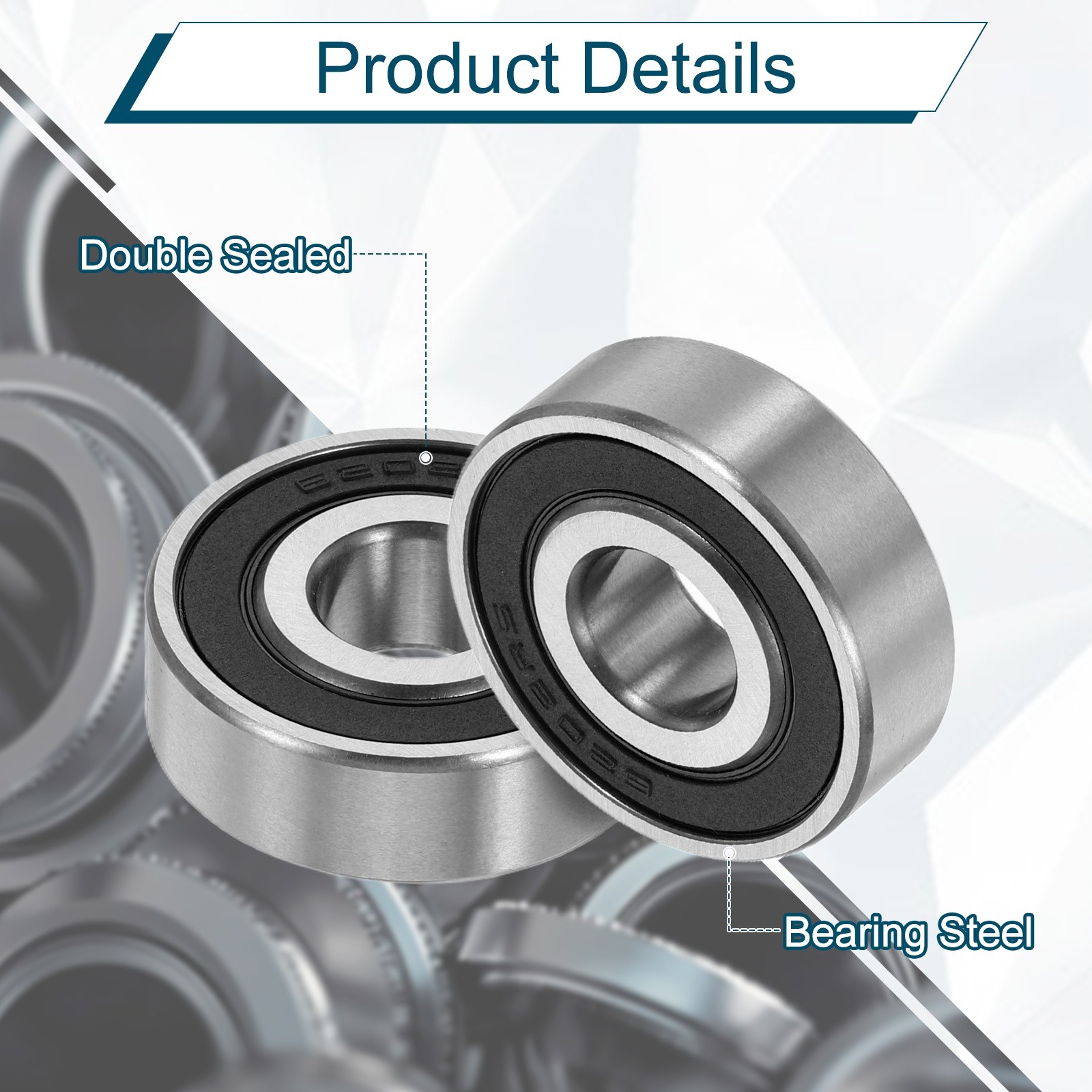 2pcs 6202-1/2-2RS Non-Standard Ball Bearings 12.7mm ID x 35mm OD x 11mm Thick