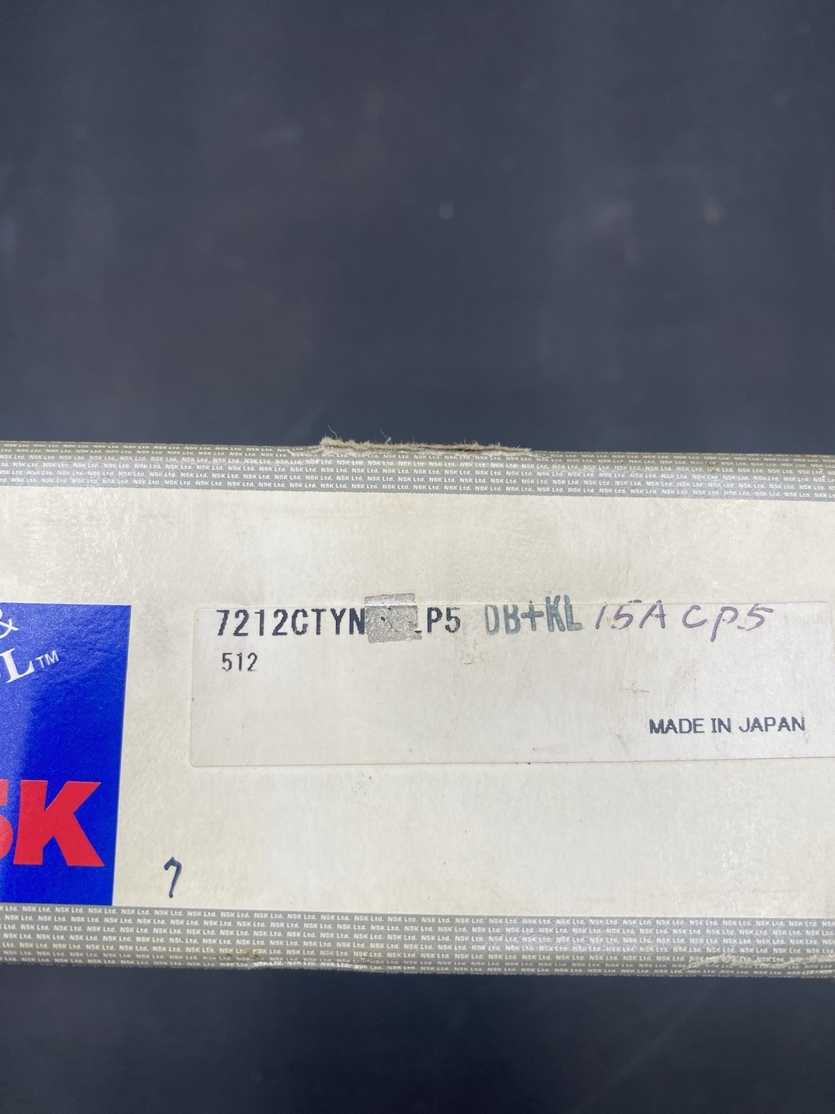 NSK 7212CTYNP5 C DBL+KL Angular Ball Bearings 1 Pair NOS B3