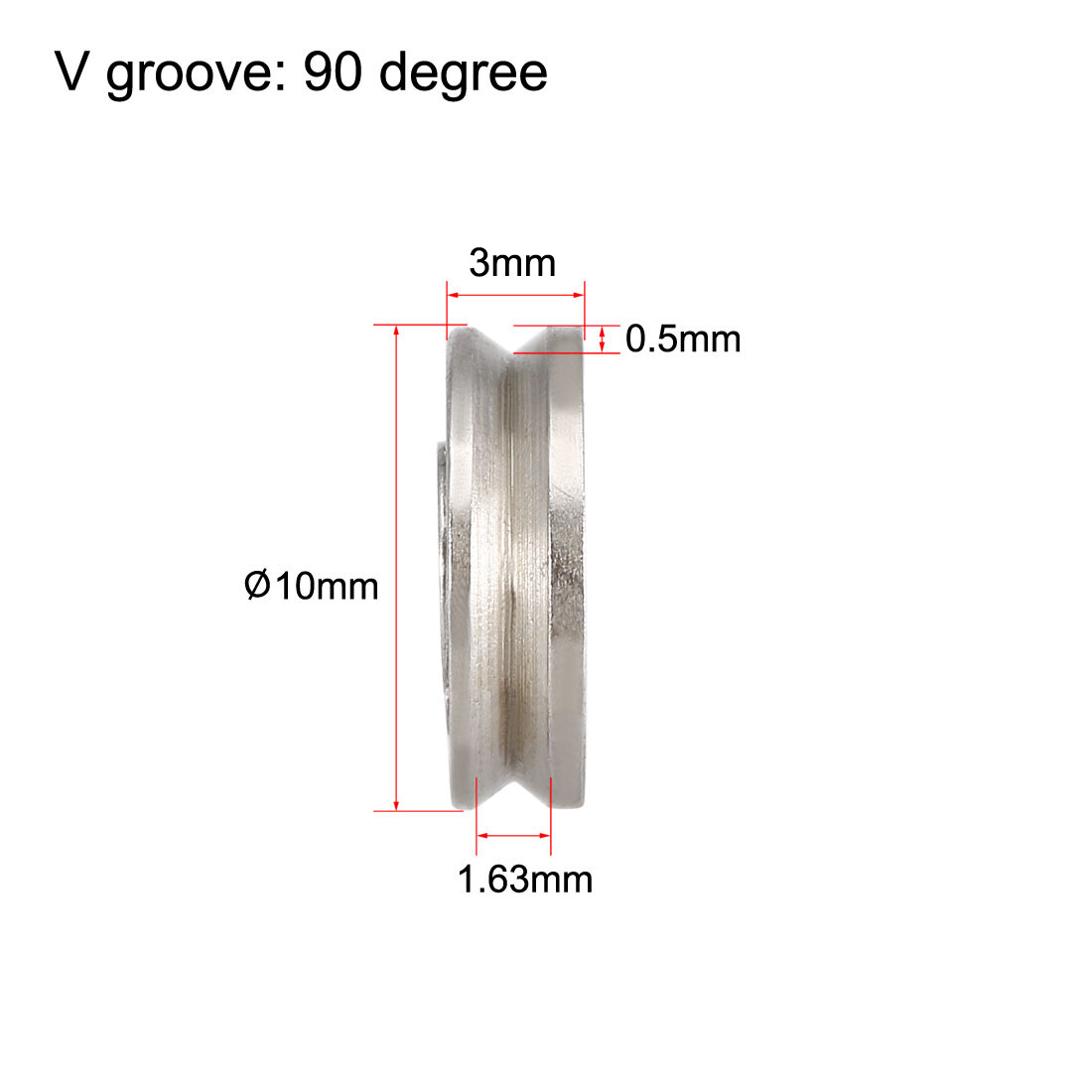 10pcs V623 V-Groove Guide Pulley Rail Ball Bearings Carbon Steel Miniature