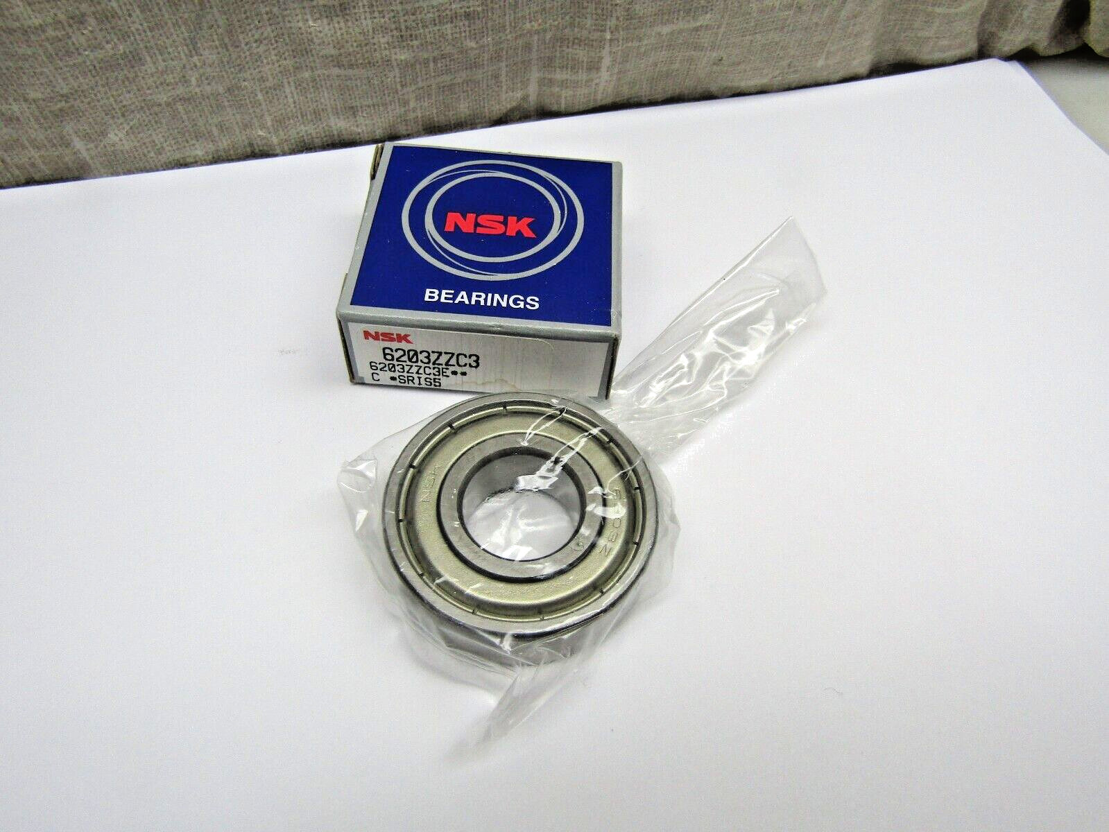 NSK USA 6203-ZZ C3 17mm X 40mm X 12 mm Metal Shielded Bearing