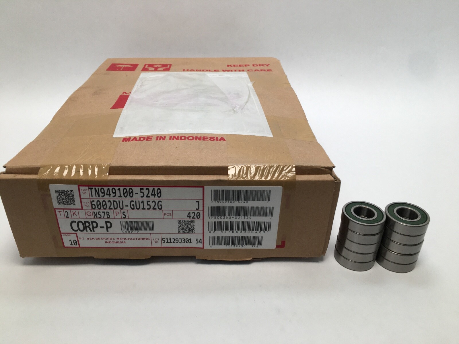 10 pcs NSK 6002DU Bearing Single Rubber Seal 15x32x9 mm 6002 DU RS GU152G 6002RS