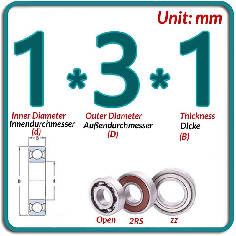 Miniature Ball Bearings Small Seal Micro Mini 1/2/3/4/5/6/7/8/9~25mm Inner Dia