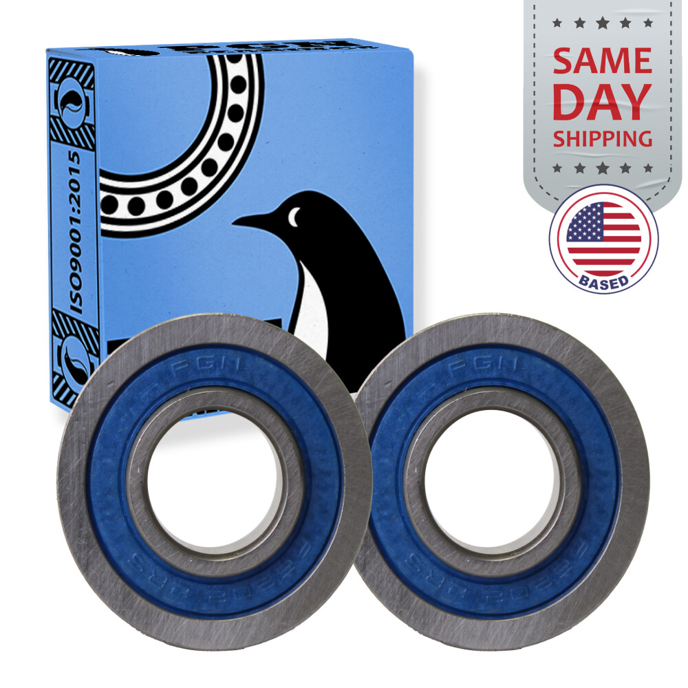 (2) 6202-2RS Premium Rubber Seal Ball Bearing C3 EMQ, 15x35x11, 6202 2RS 6202rs