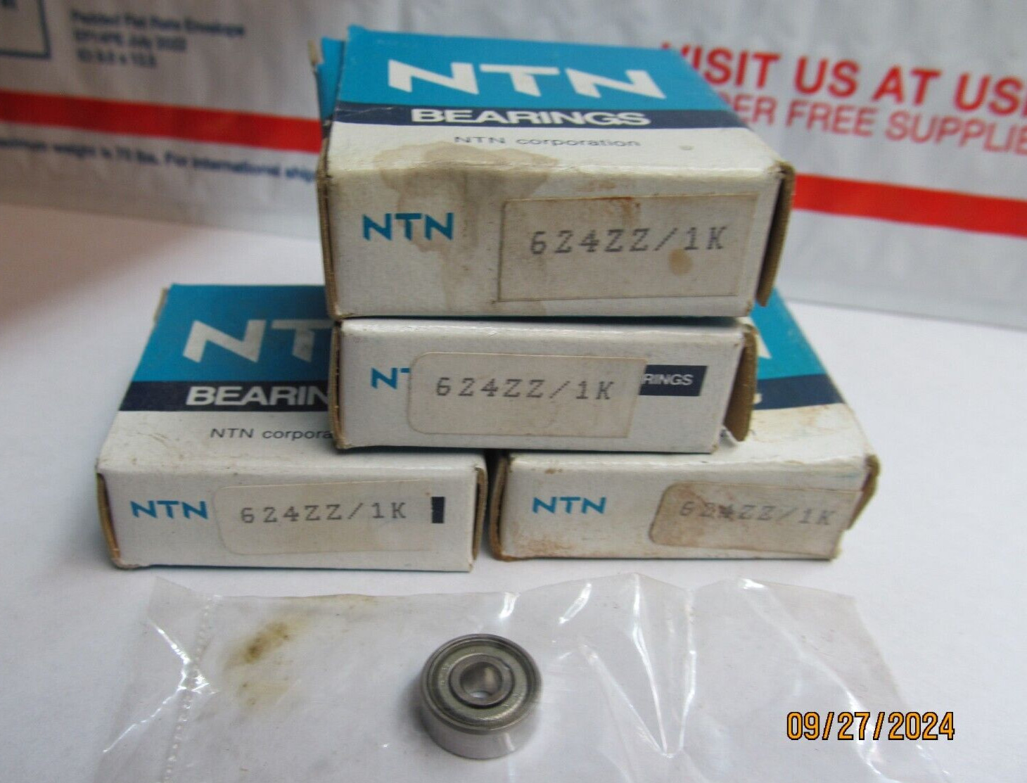 “LOT OF 4” NTN 624ZZ/1K Radial Ball Bearings