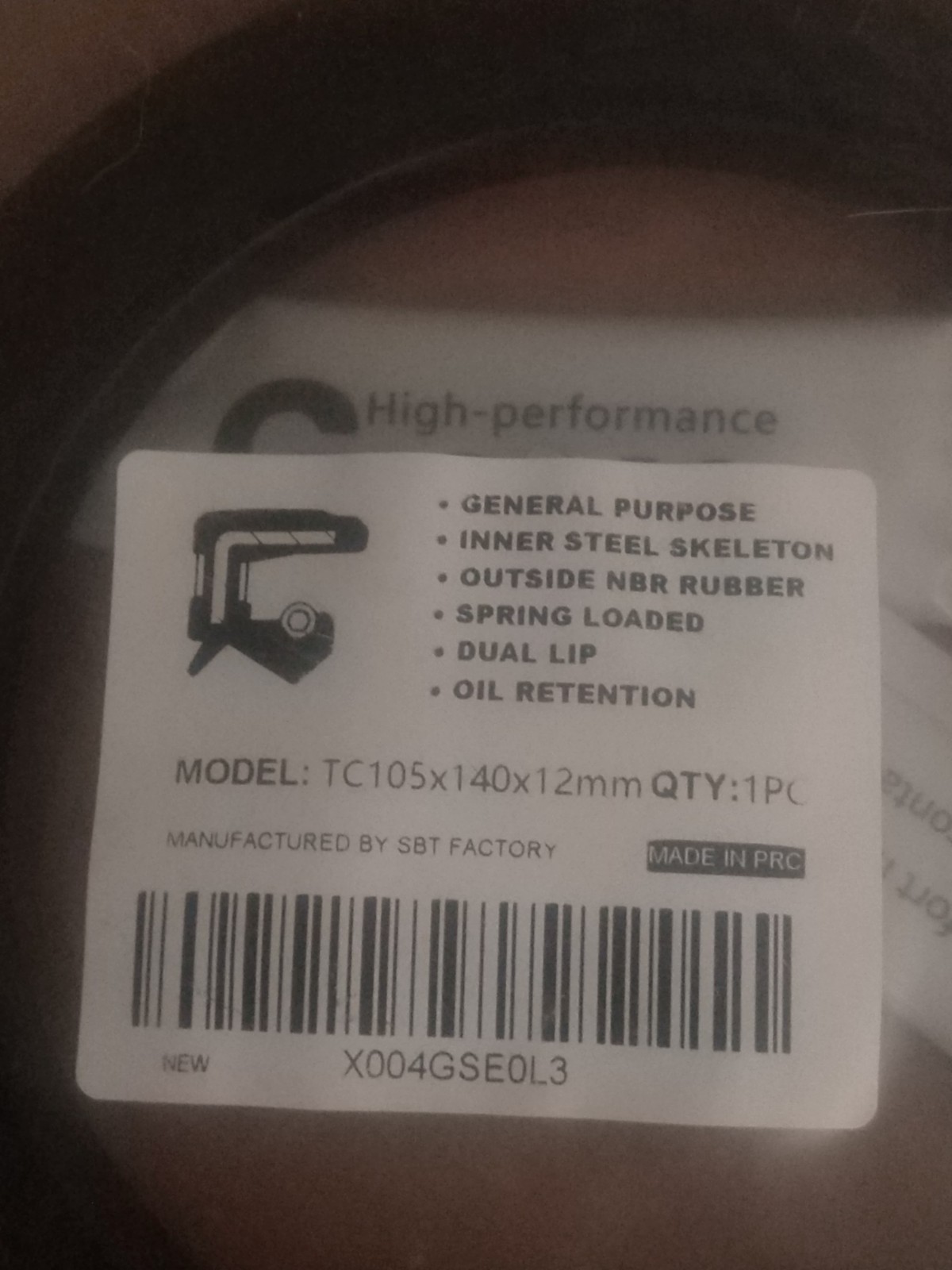 TC105X140X12 SOG 105 x 140 x 12 mm OIL-SEAL RUBBER D. LIP