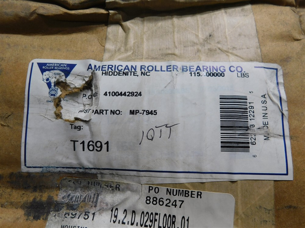 NEW American Roller Bearing Co. T1691 Tapered Roller Thrust Bearing 6.8750 in ID