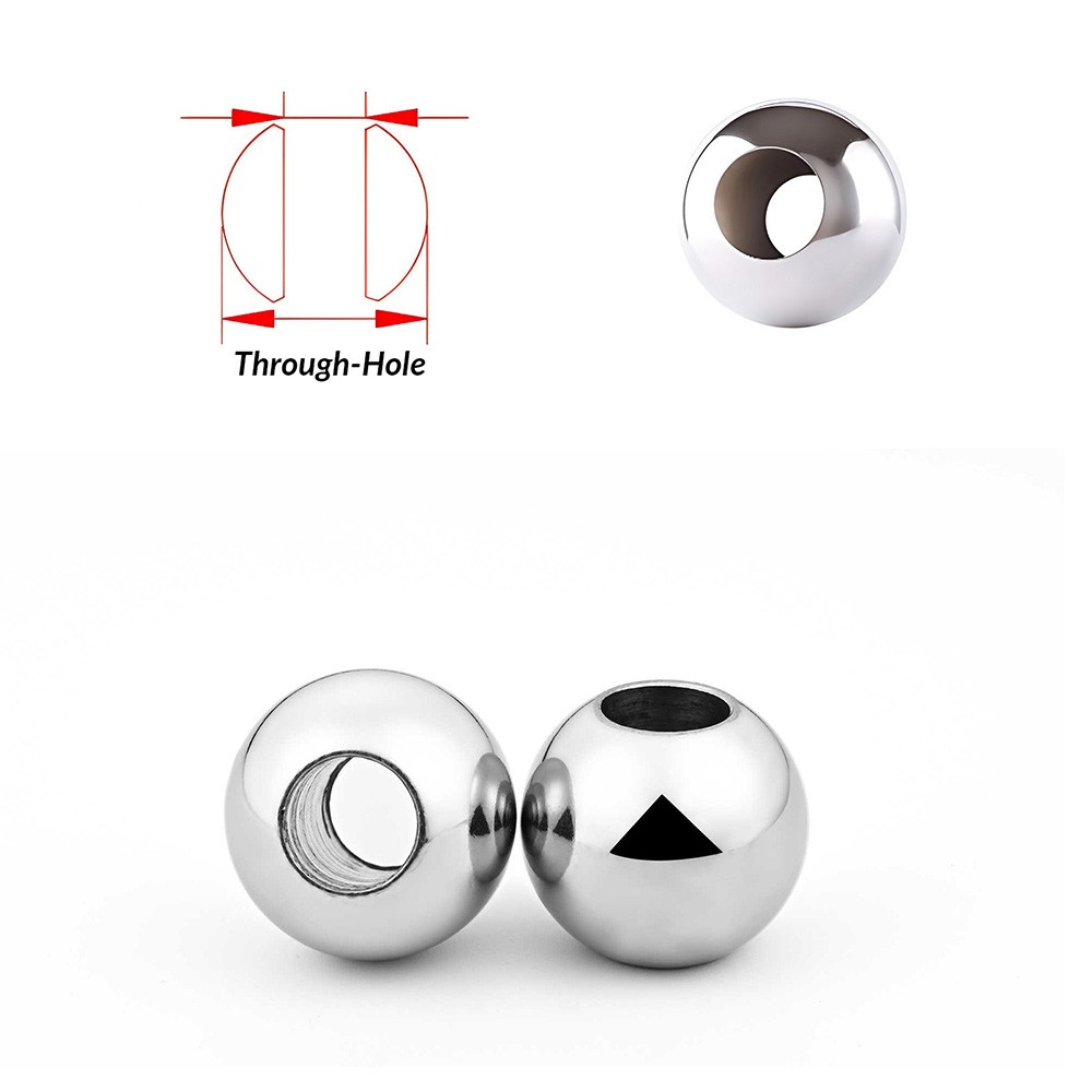 Ø 2mm-60mm Stainless Steel Silver Round Spacer Beads Jewelry Finding Loose Beads