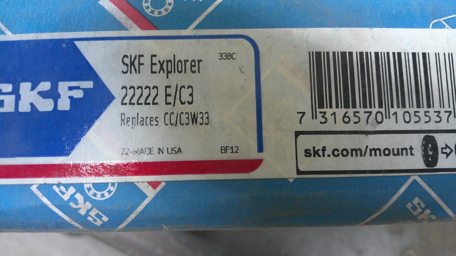 SKF 22222 E C3 Spherical Roller Bearing 110x200x53mm