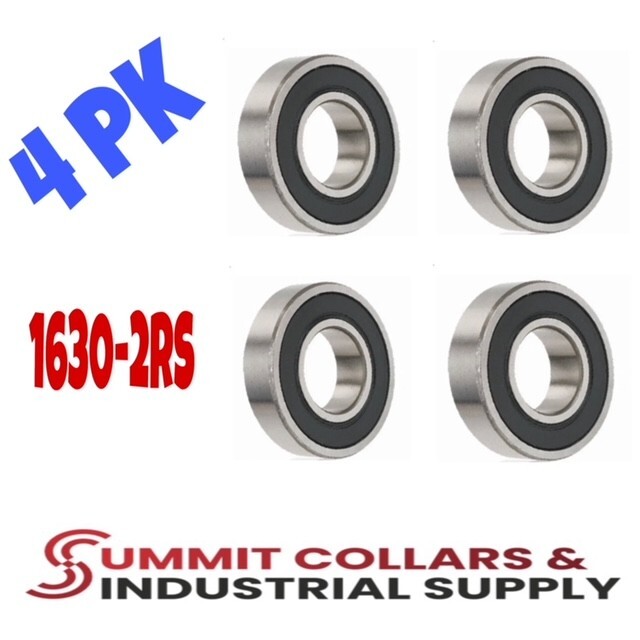 1630-2RS Ball Bearing Rubber Sealed 3/4″ x 1-5/8″ x 1/2″ (Qty 4)