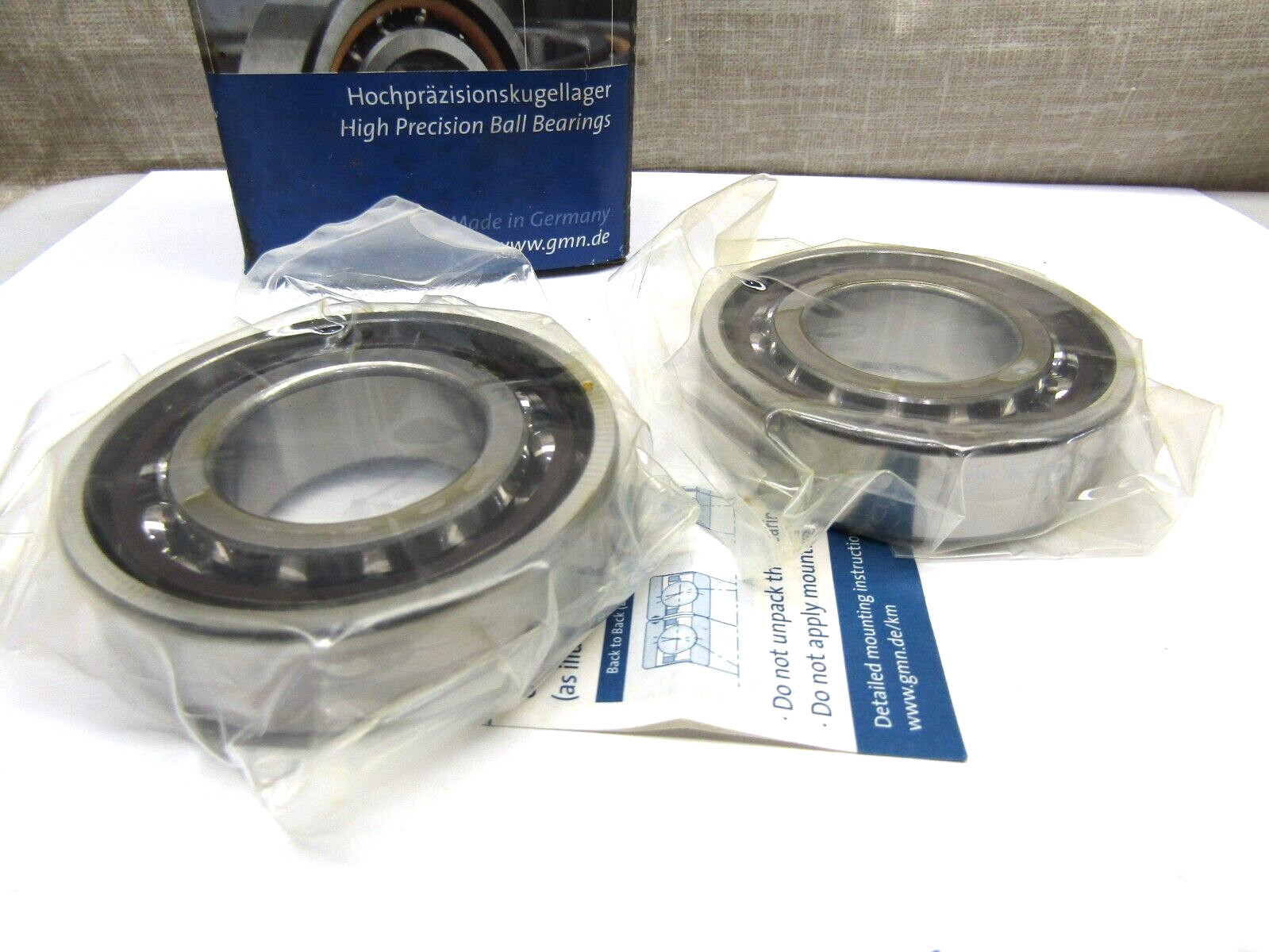 GMN S 6206 C TA ABEC7 DUL/130N Precision Matched Set of 2 Bearings
