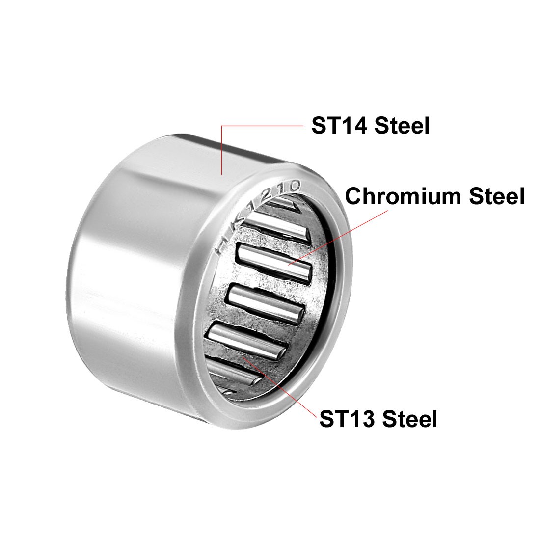 HK1210 Drawn Cup Needle Roller Bearing Open 12mm Dia 16mm OD 10mm Width 5sets