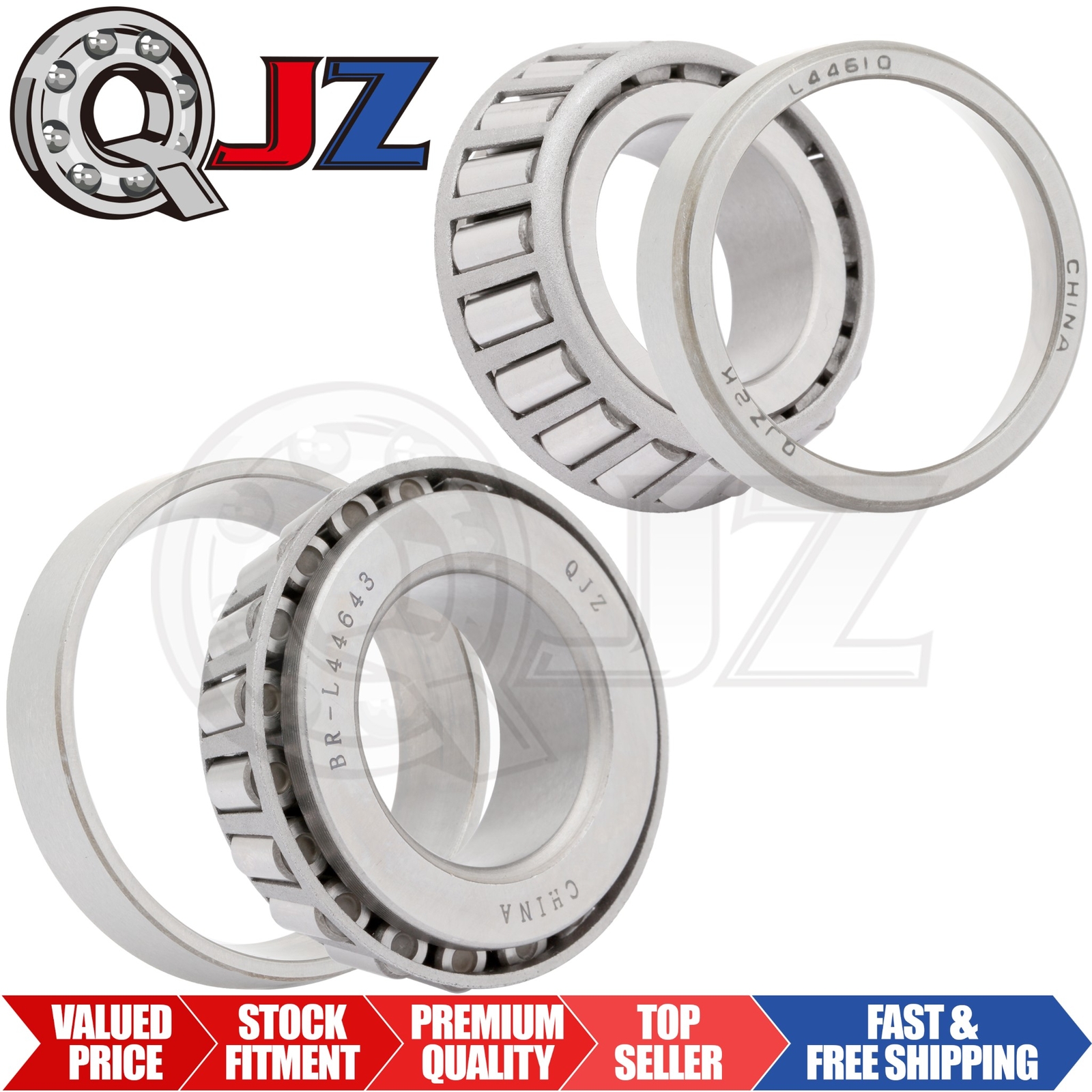 {Qty.2] L44643-L44610 Tapered Roller Bearing Set Cup & Cone [1.0″ ID x 1.98in W]