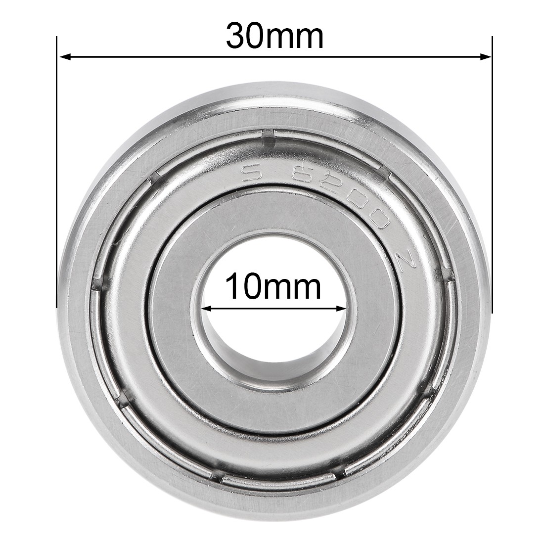 S6200ZZ Deep Groove Ball Bearings 10mm x 30mm x 9mm 2pcs