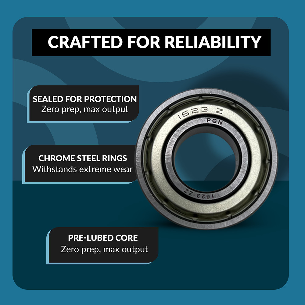 PGN (10 Pack) 1623-ZZ Bearing – Lubricated Chrome Steel Sealed Ball Bearing