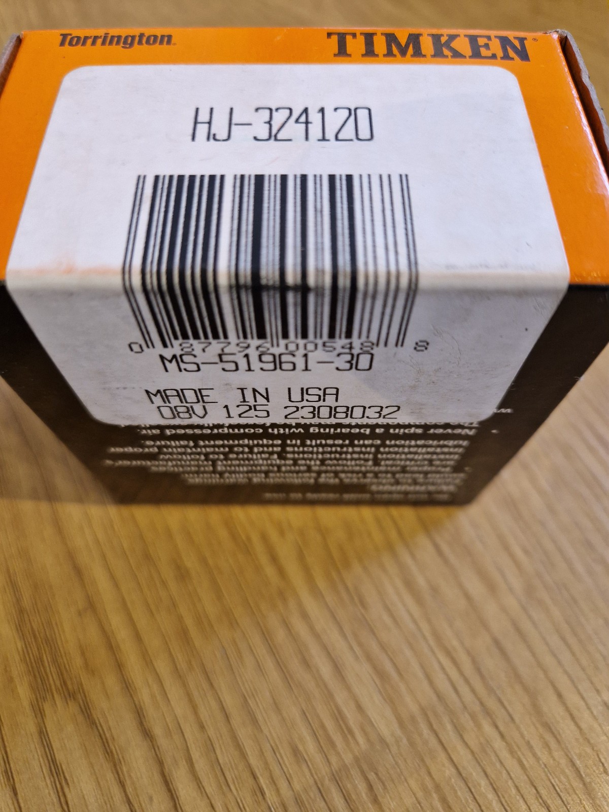 Timken Torrington Needle Roller Bearing Roller Bearing HJ-324120 HJ324120 New/Original Packaging