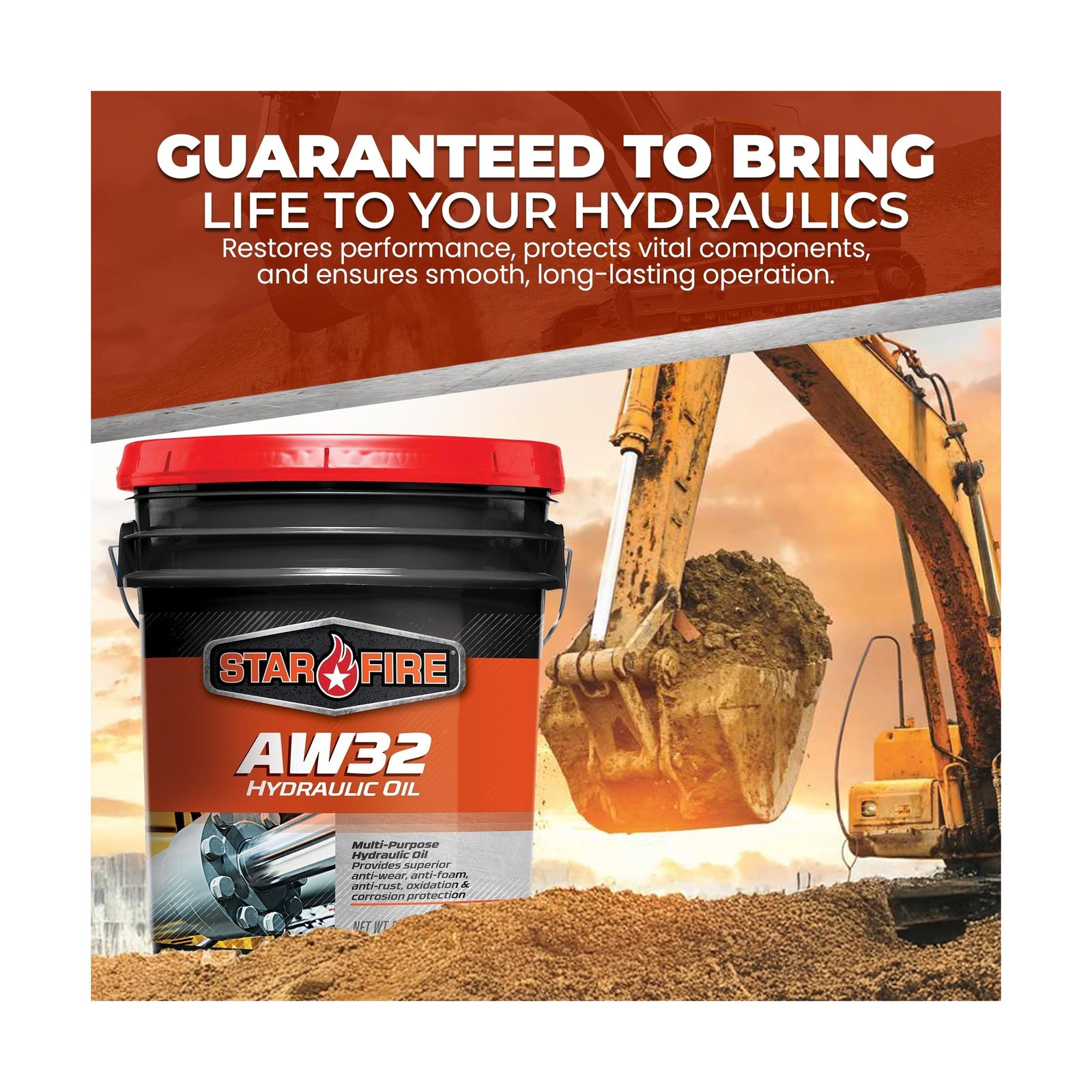 AW32 Anti-Wear Hydraulic Oil for Industrial/Mobile Equipment 5-Gal