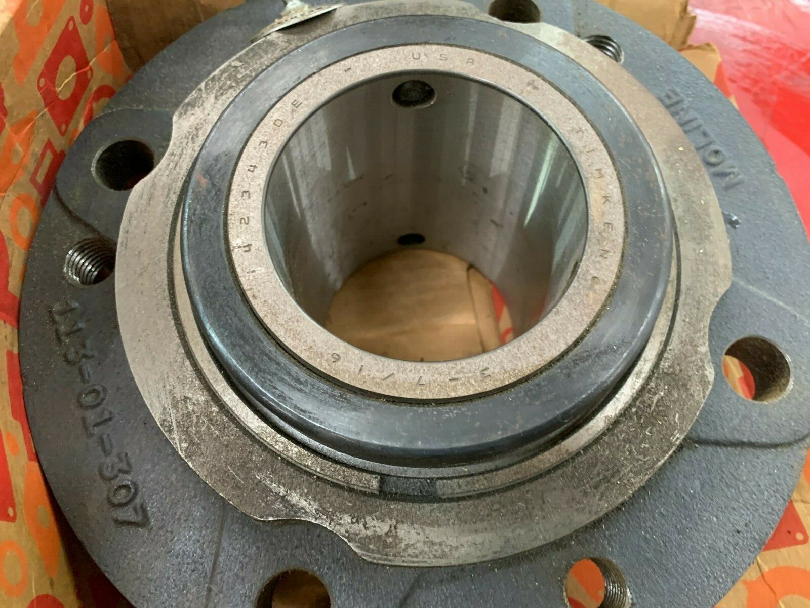 NEW IN BOX MOLINE 4-BOLT TYPE-E PILOTED FLANGE BEARING 3-7/16″ BORE 113-01-307