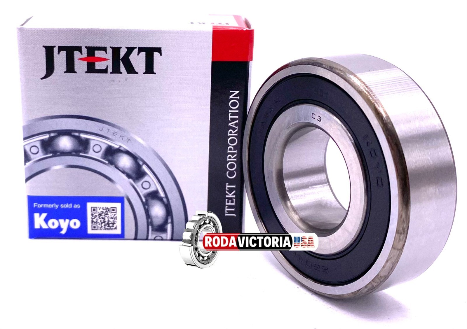 KOYO JAPAN 6204 2RS C3 DEEP GROOVE BALL BEARING, RUBBER SEALED 20x47x14mm