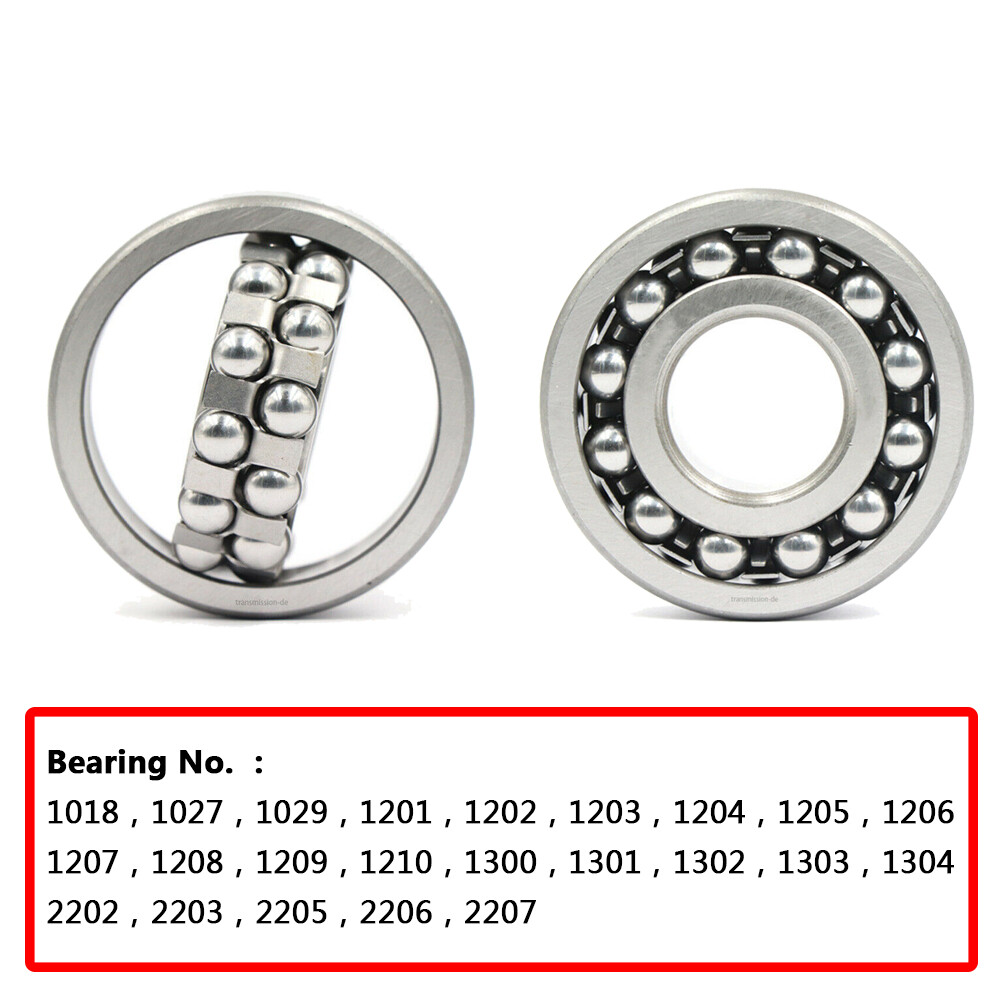 Bore 7mm-50mm Self Aligning Ball Bearings Double Row Ball Bearings NO.1018-2207