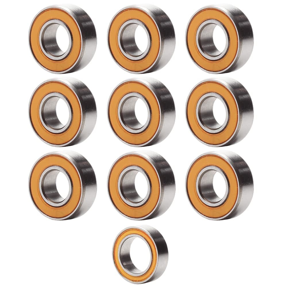 RC Car Ball Bearing Kit Orange Rubber Sealed 5x11x4mm 5x8x2.5mm 10pc