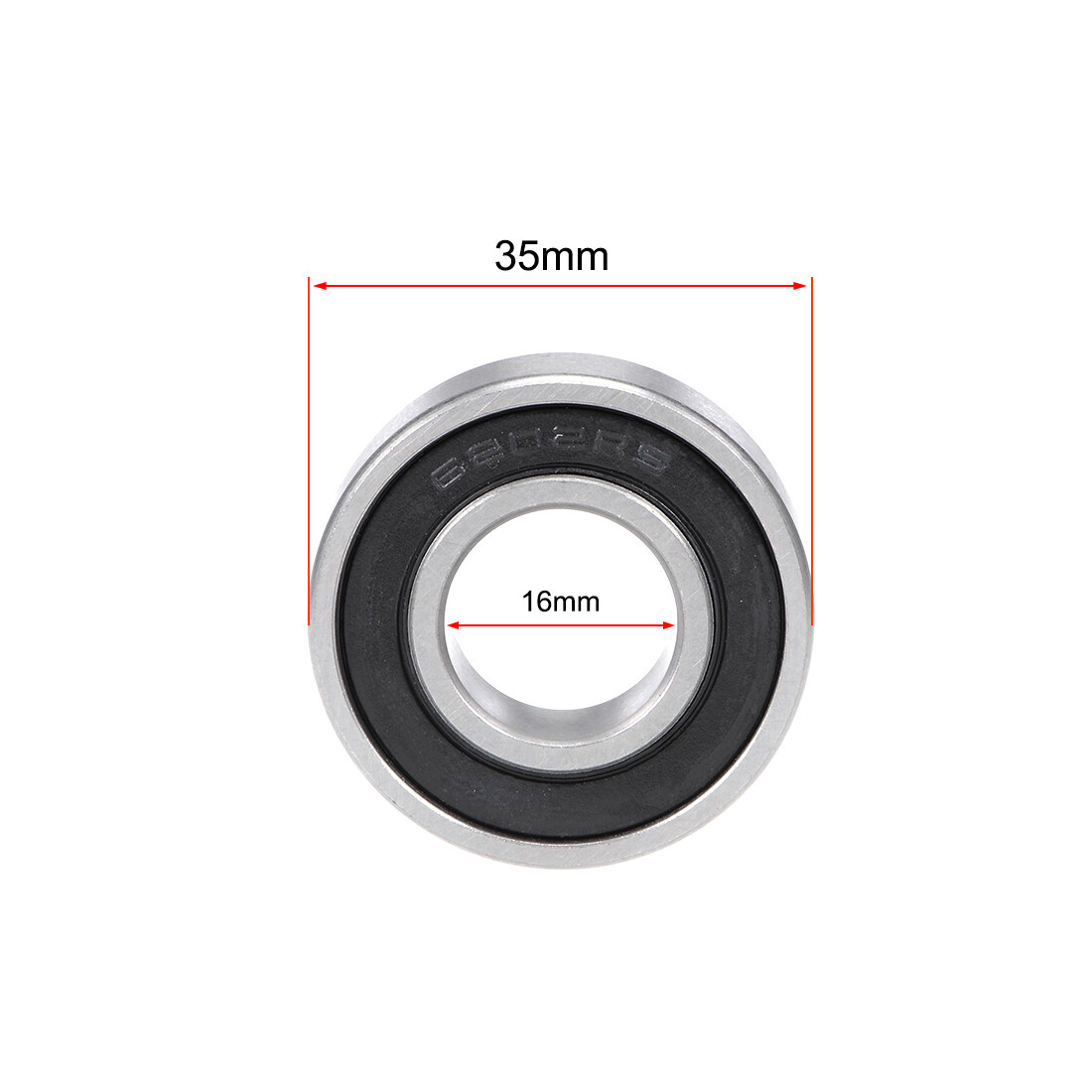 6202-16-2RS Deep Groove Ball Bearing 16x35x11mm Double Sealed Bearings 2pcs