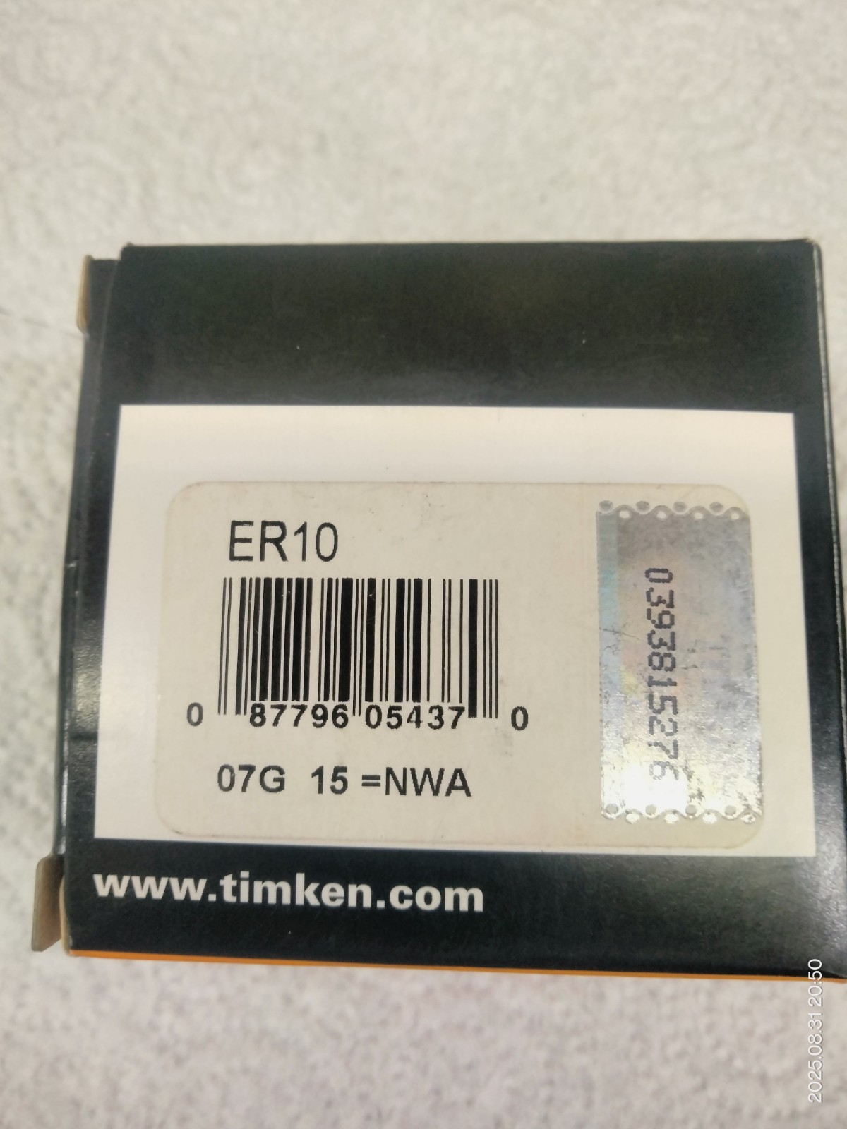 Timken ER10 bearing with snap ring – FACTORY NEW 5/8 id