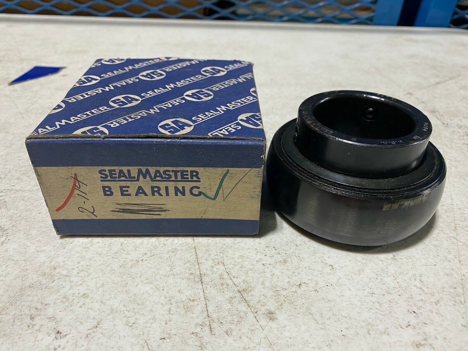 One Sealmaster 2-114 Ball Insert Bearing Set Screw 1-7/8″ Bore, NOS