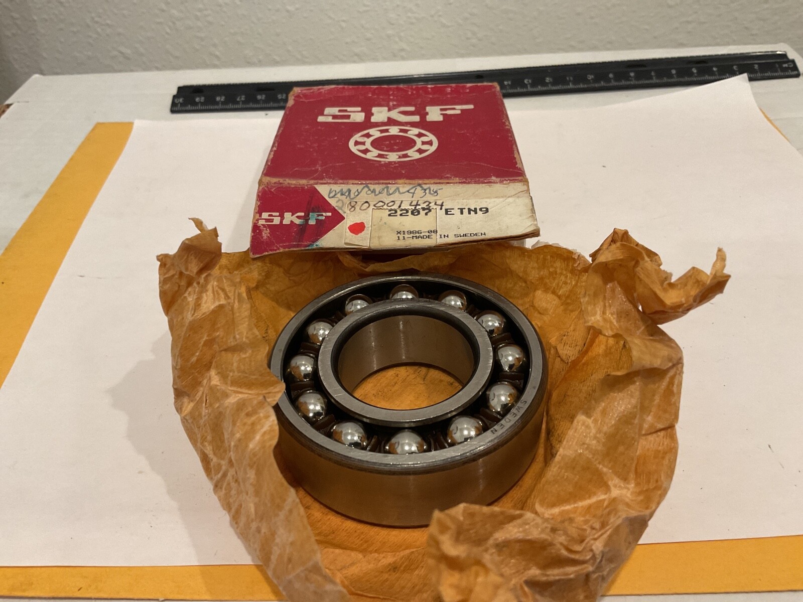 New SKF 2207 ETN9 Self Aligning Bearing, 35mm ID, 72mm OD, and 23mm Width