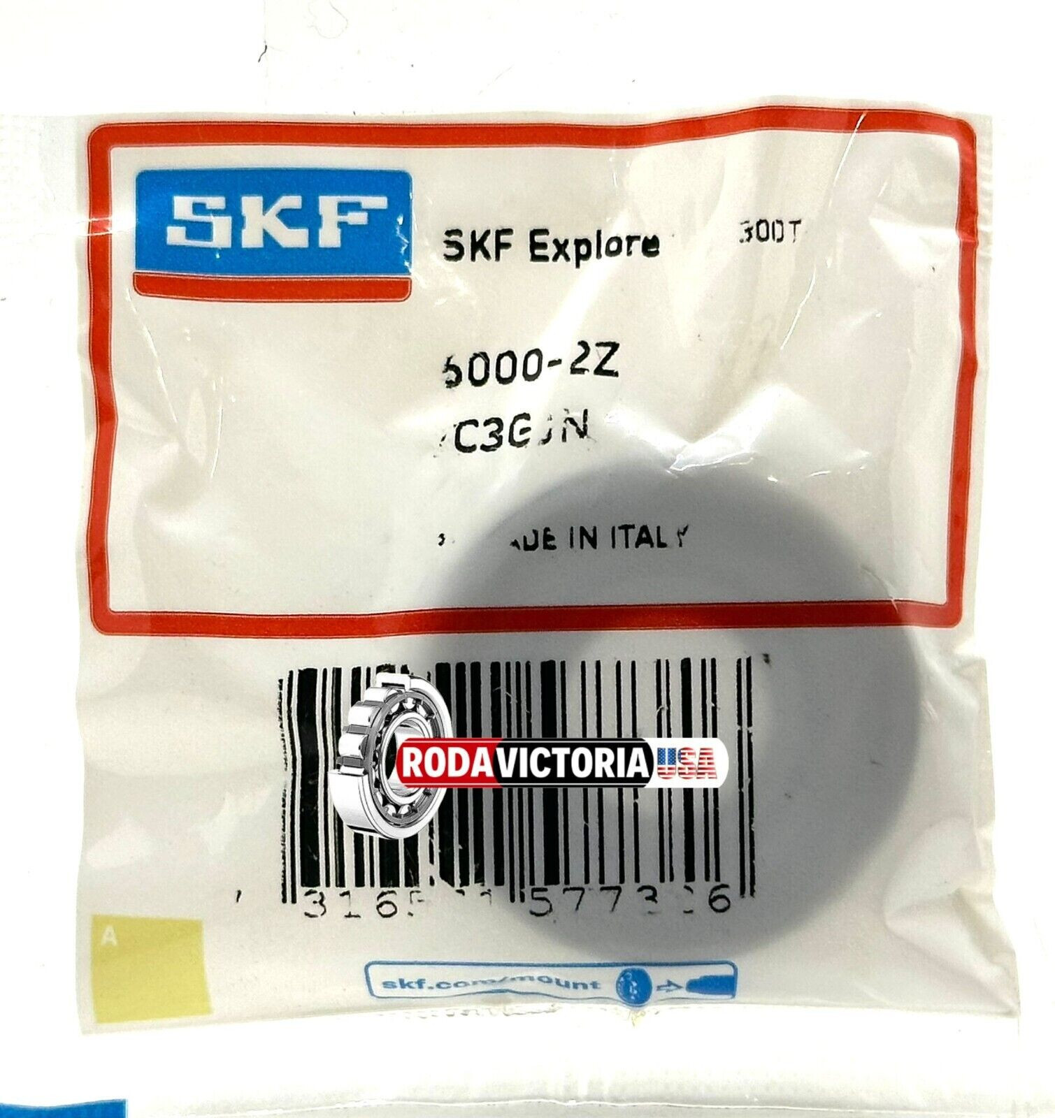 SKF 6000 ZZ C3 GJN DEEP GROOVE BALL BEARING, METAL SHIELDED 10x26x8mm