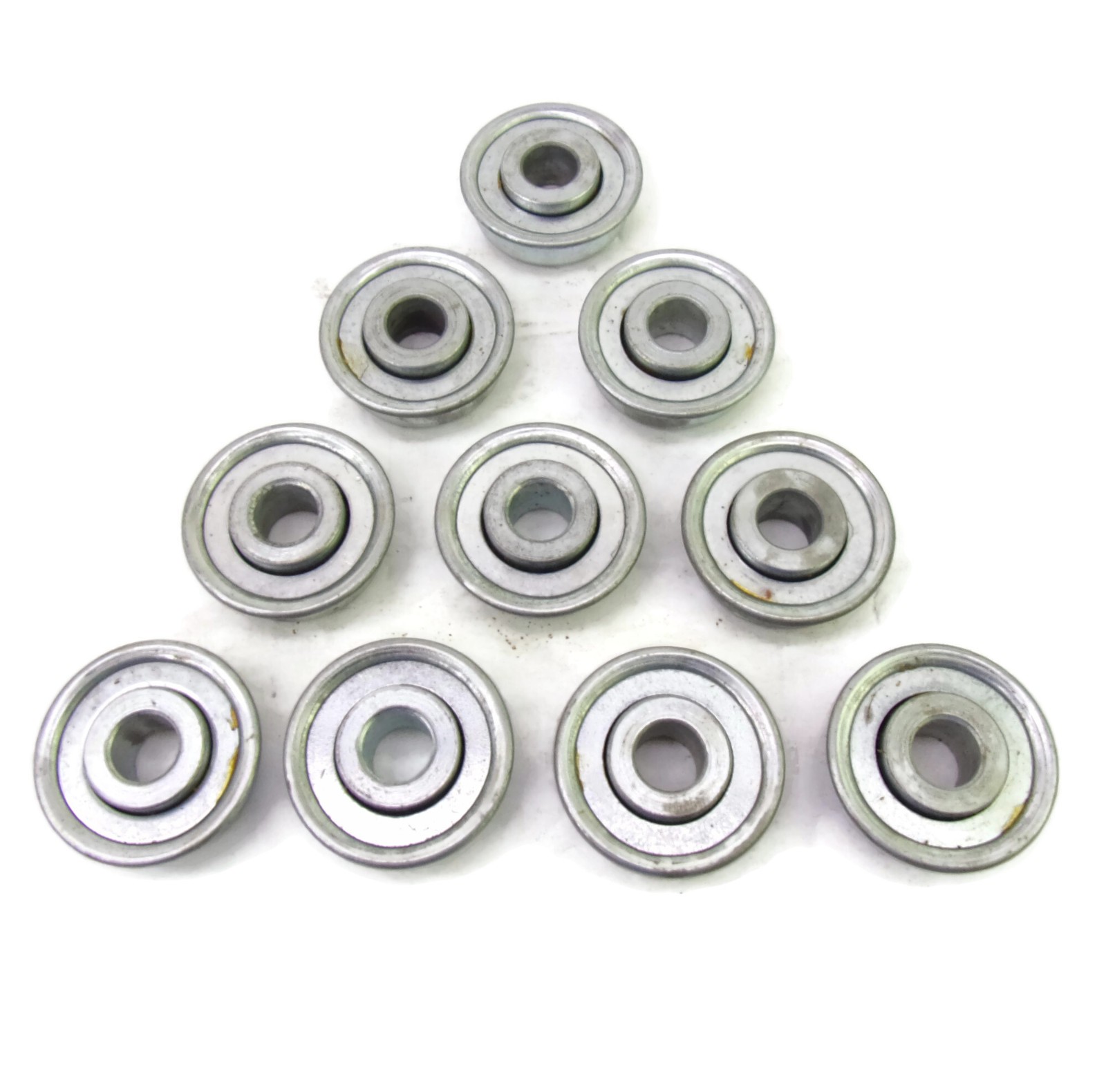10-pk USED Flange Bearings I.D. 3/8″; O.D. 1-1/8″; Total width 7/16″