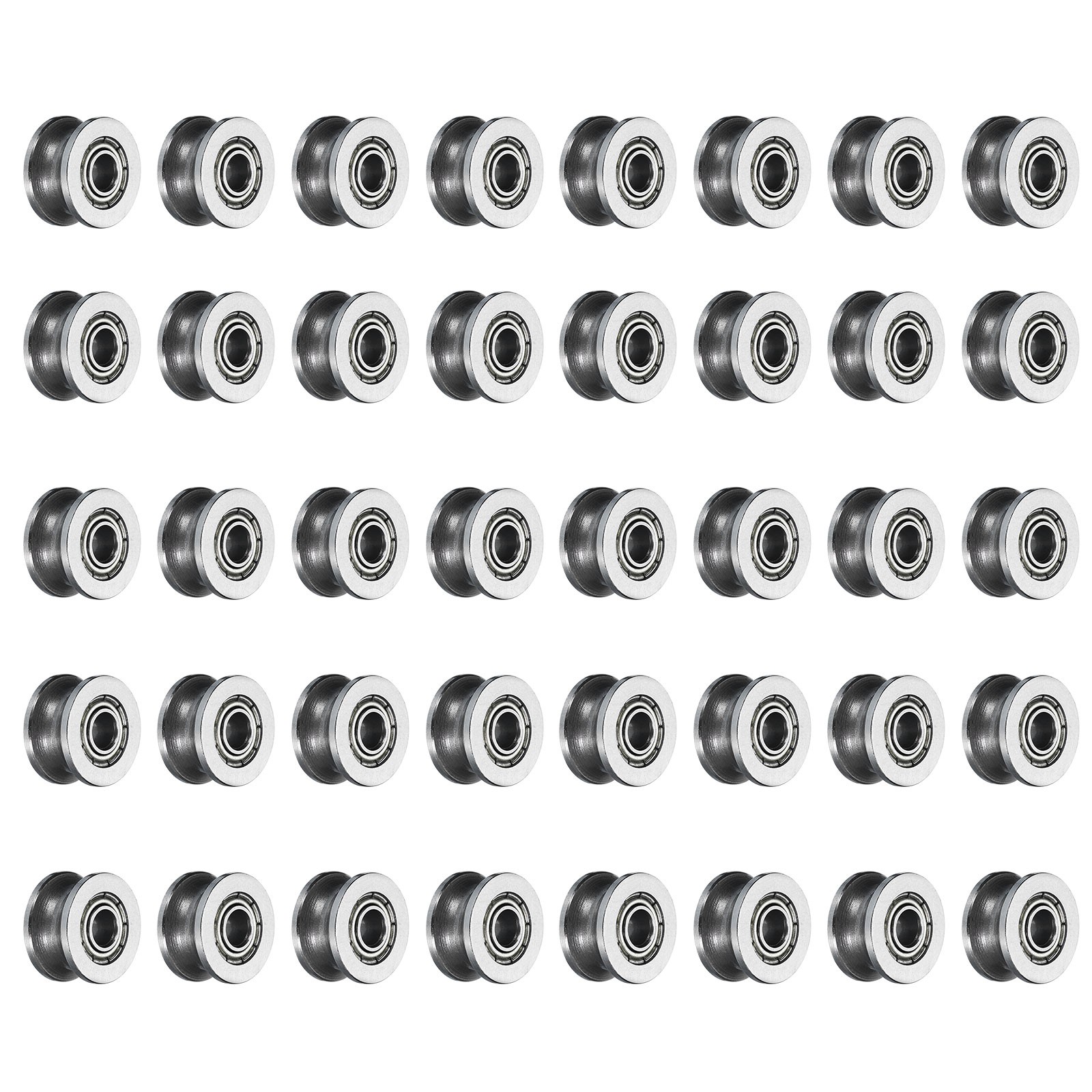 40pcs U624ZZ U Groove Track Guide Bearing 4x13x7mm U Groove Roller Wheel