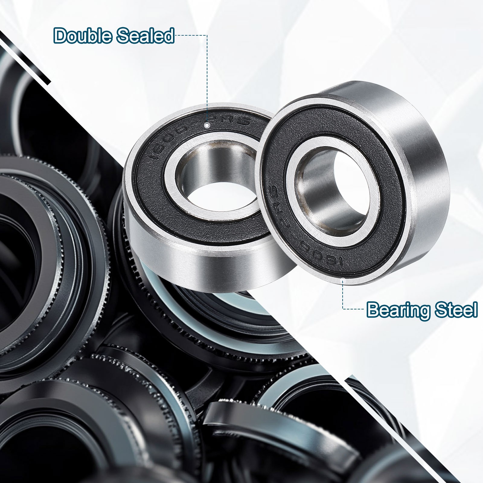 4pcs 1606-2RS Deep Groove Ball Bearing 9mm x 23mm x 8mm Z2 Double Rubber