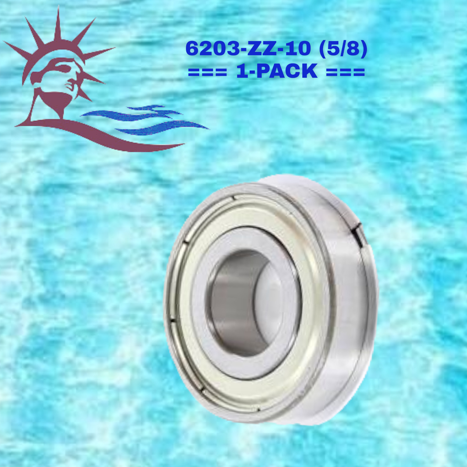 6203-ZZ-10 WJB Radial Ball Bearing W/2 Shields 5/8 Bore R6S8F