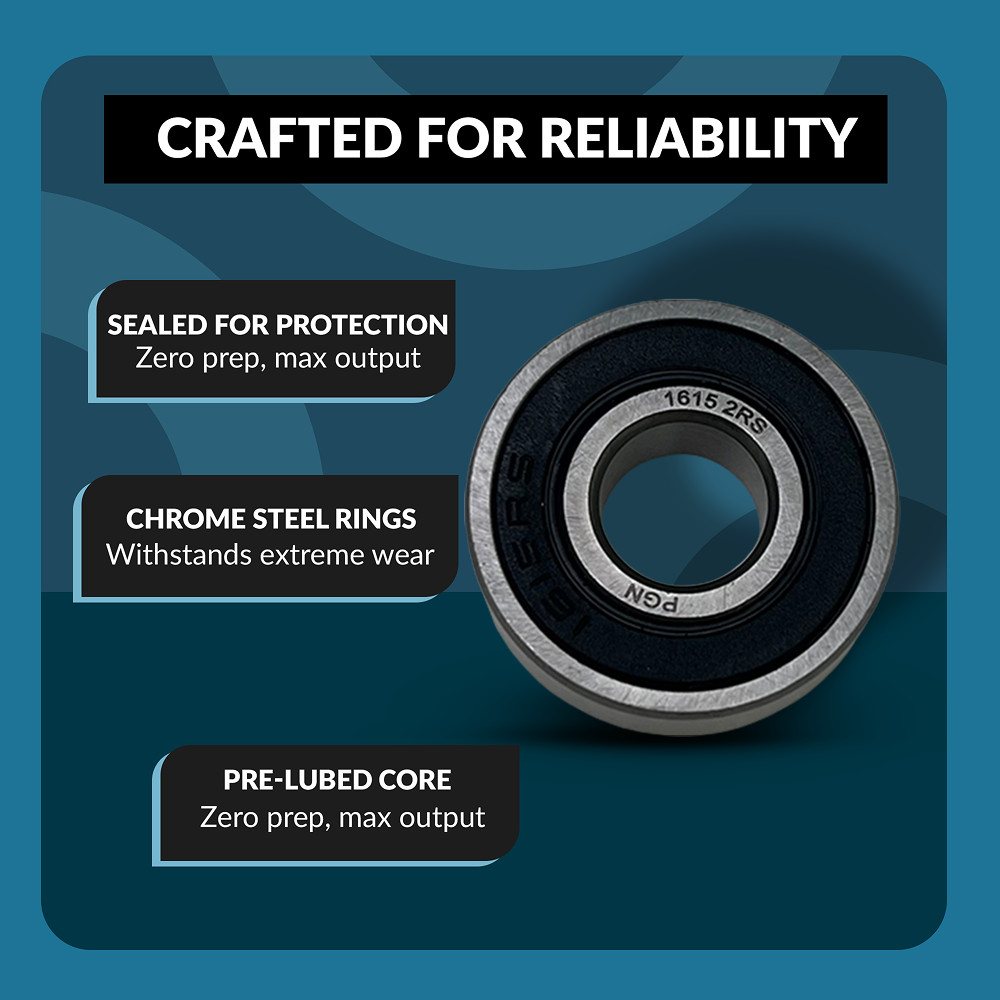 PGN (4 Pack) 1615-2RS Bearing – Lubricated Chrome Steel Sealed Ball Bearing