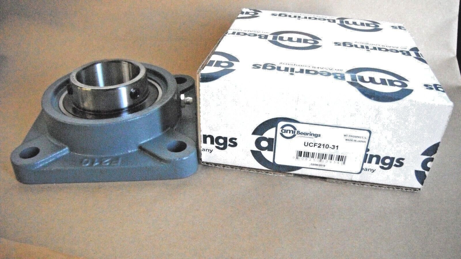 AMI BEARING UCF210-31 SET SCREW LOCKING 4-BOLT FLANGE UNIT