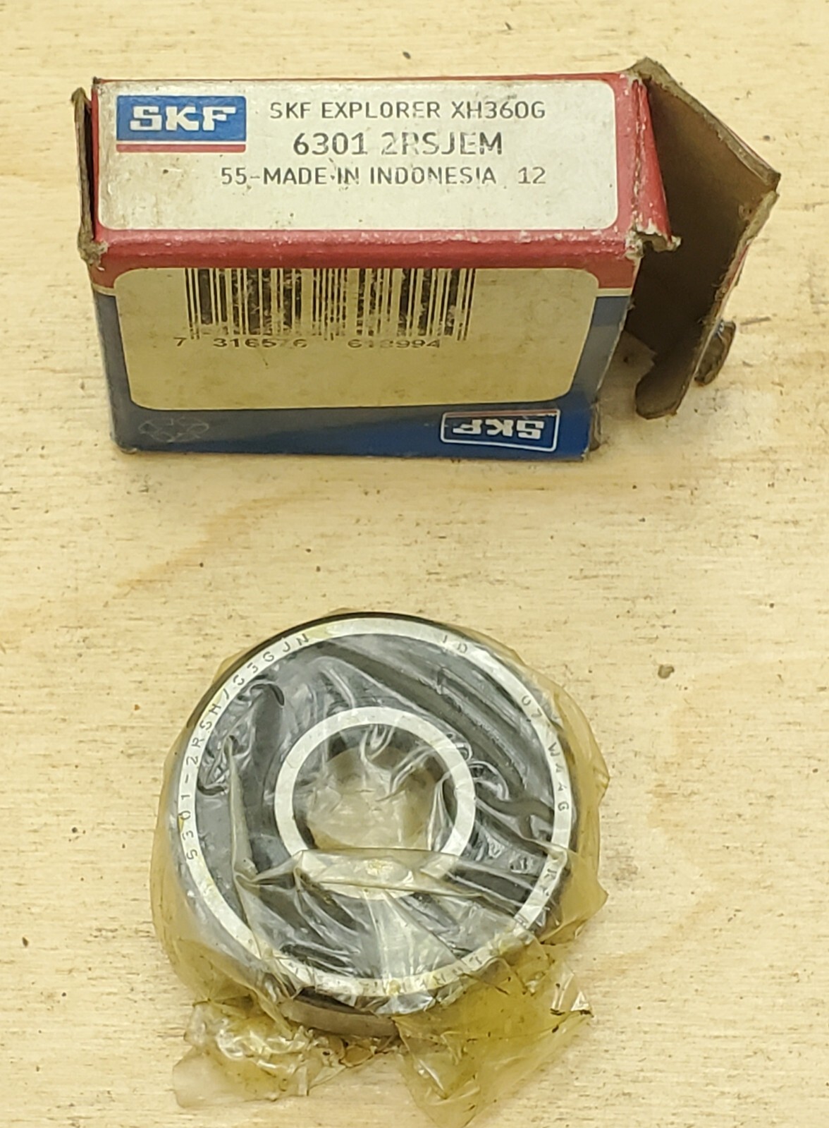 SKF 6301-2RS JEM Roller Bearing with Double Rubber Shield – NEW