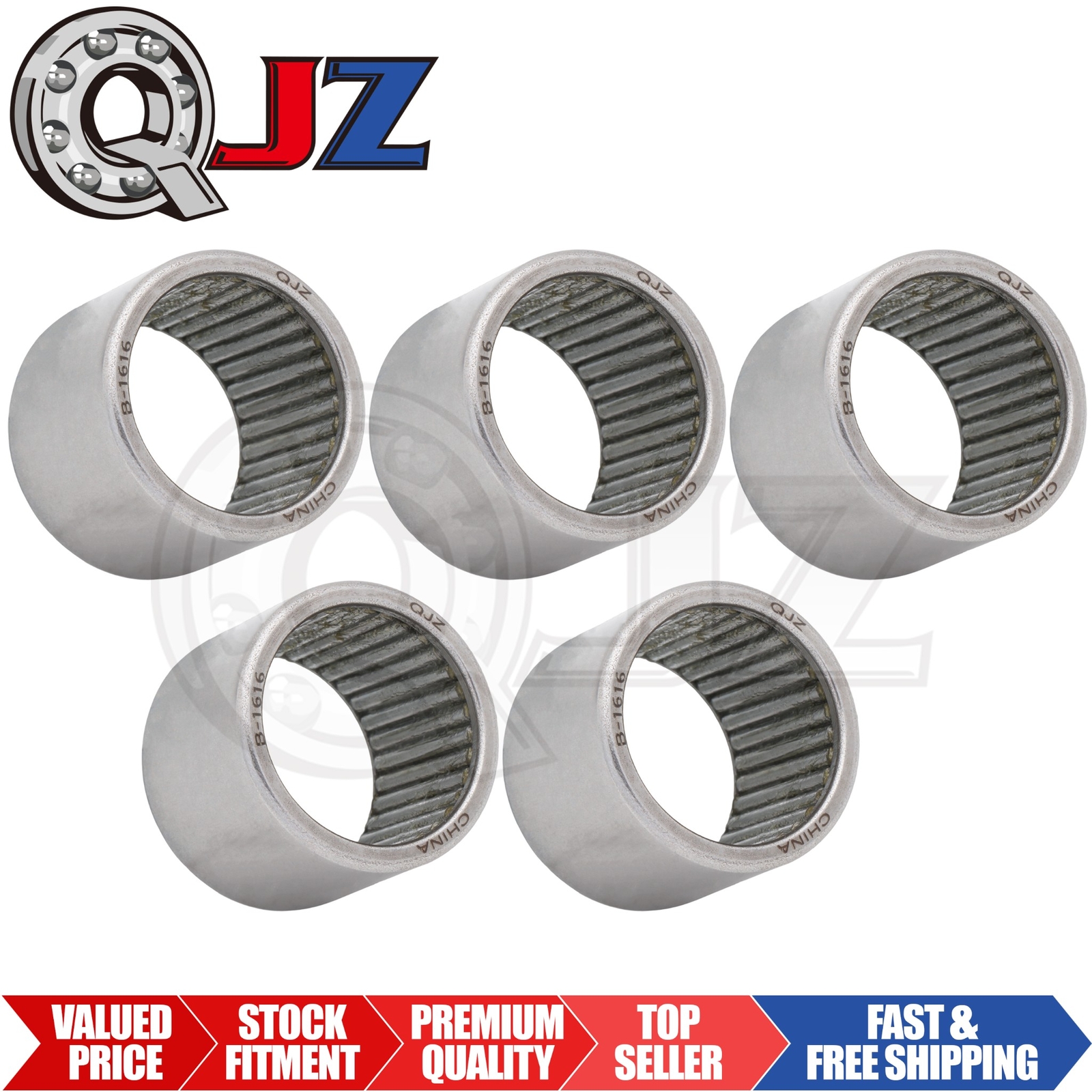 [Qty.5] New B1616 Drawn Cup Needle Roller Bearing Unit [1″ID x 1.25″OD x 1″W]