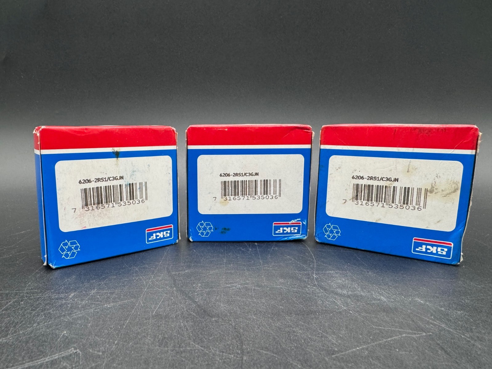 One (1) SKF 6206-2RS1/C3GJN Deep Groove Ball Bearing, 30 mm x 62 mm x 16 mm USA