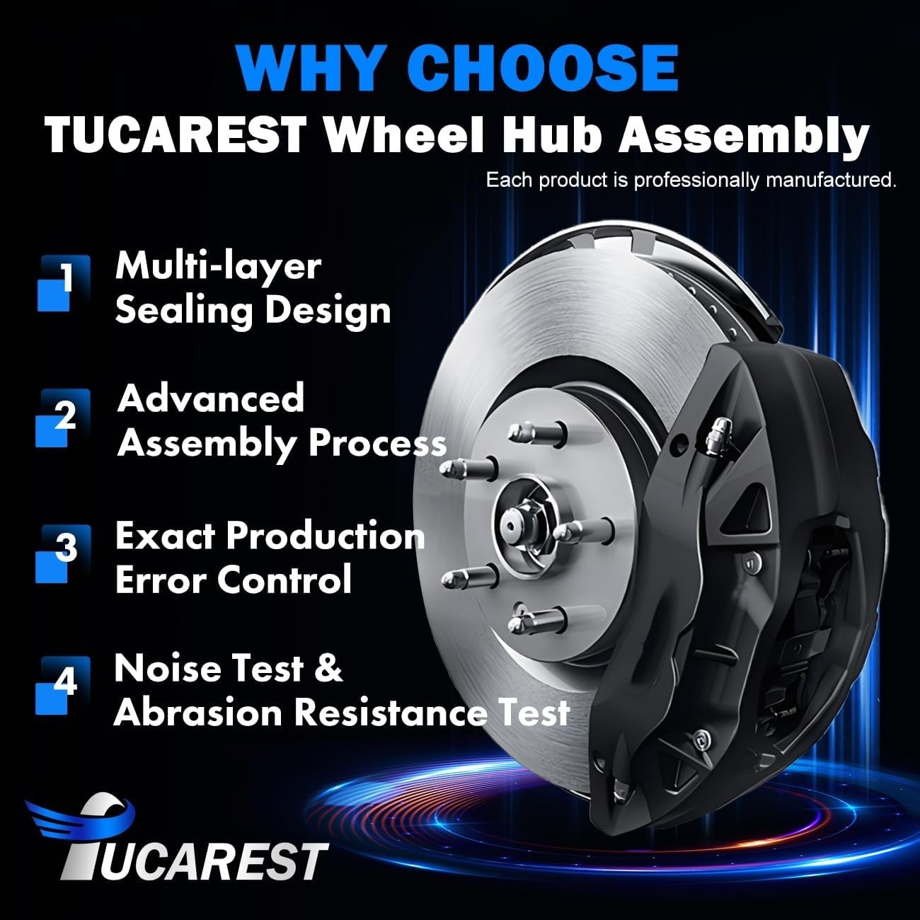 TUCAREST 512370 Rear Wheel Bearing and Hub Assembly Compatible with 2012-2019…