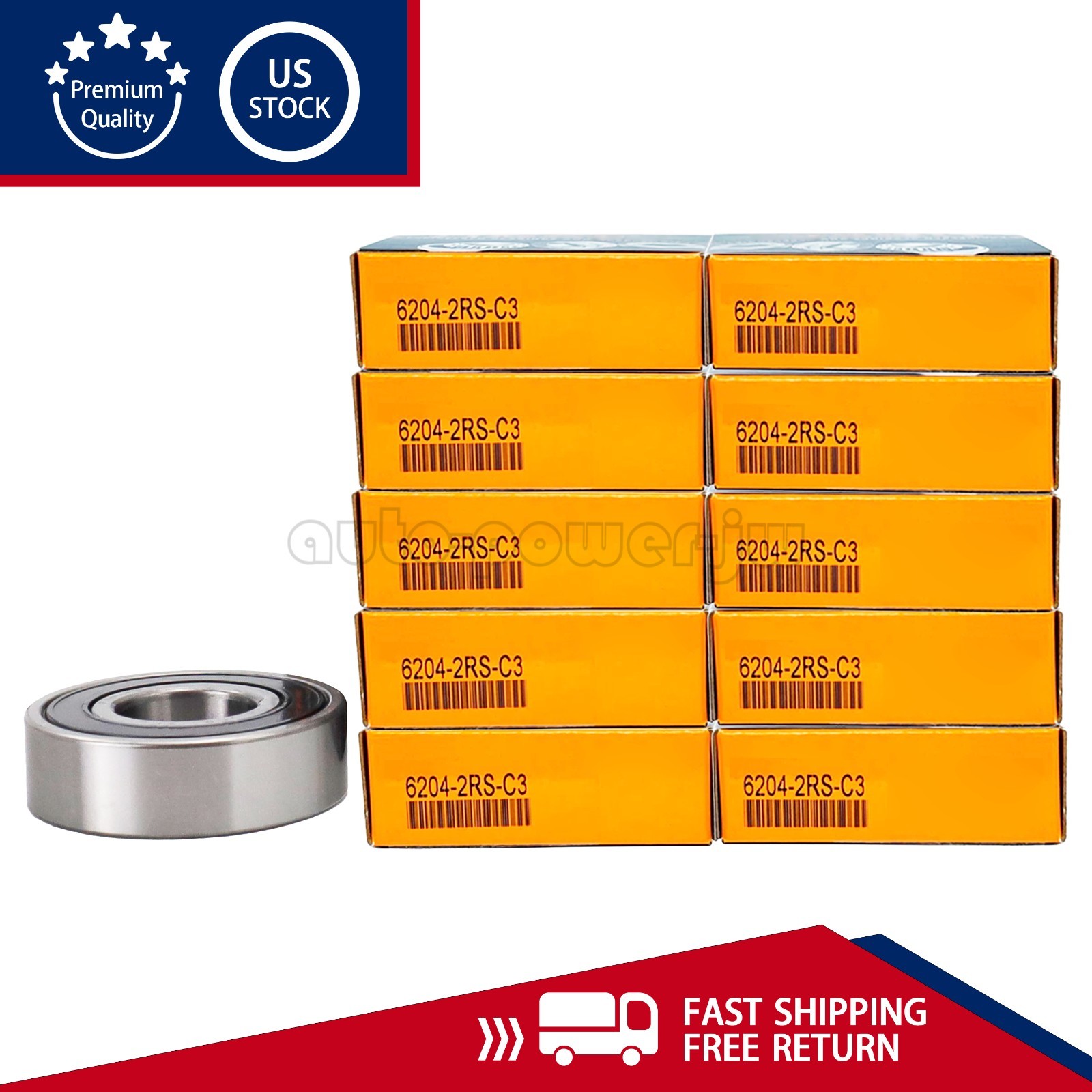 10PCS For TIMKEN 6204-2RSC3 6204-2RS 20x47x14mm Double Rubber Seal Ball Bearings