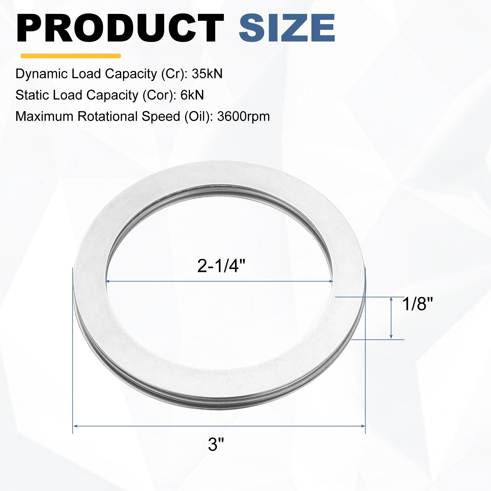 4 Pcs 2-1/4″x3″x1/8″ NTA3648 Needle Roller Thrust Bearings w Washers