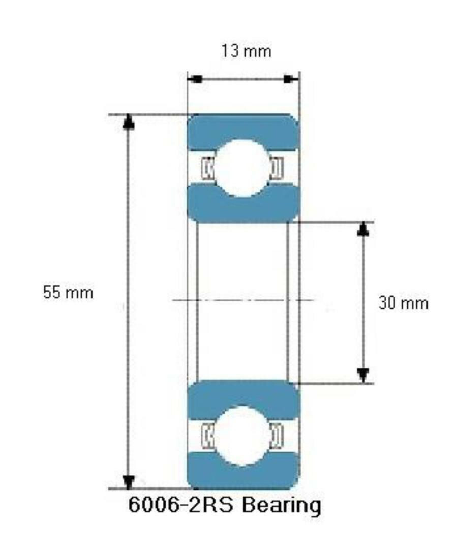 FAG 6006-2RS C3 BALL BEARING FOR YAMAHA OEM 93306-00612 30x55x13 mm 6006-2RSRC3